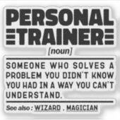 Personal Trainer Noun Certified Coach Humor Quote Sticker (Voorkant)