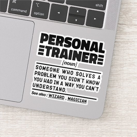 Personal Trainer Noun Certified Coach Humor Quote Sticker (Detail)