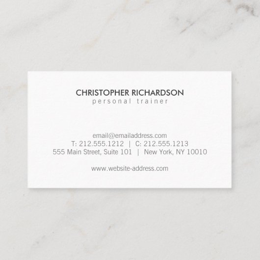 Personal Trainer nr. 1 Visitekaartje (Achterkant)