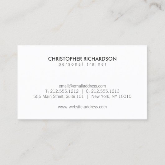 Personal Trainer nr. 1 Visitekaartje (Achterkant)