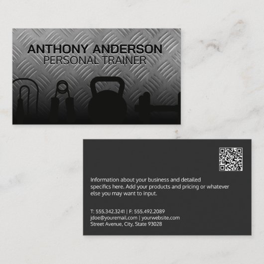 Personal Trainer | Opleidingsmateriaal | Staal Visitekaartje (Voorkant / Achterkant)