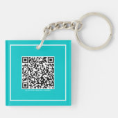 Personal Trainer | QR-code met blauwgroen thema's Sleutelhanger (Achterkant)