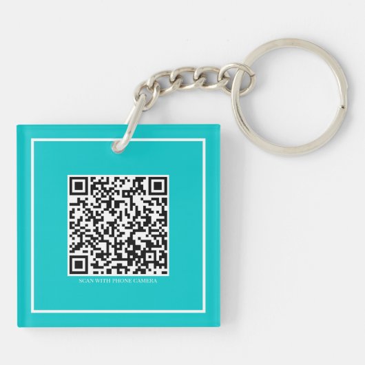 Personal Trainer | QR-code met blauwgroen thema's Sleutelhanger (Achterkant)