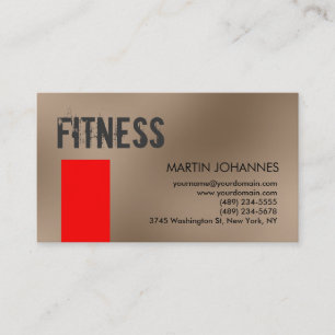 Personal Trainer Red Beige Visitekaartje