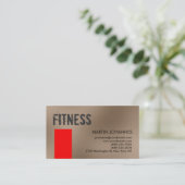 Personal Trainer Red Beige Visitekaartje (Staand voorkant)