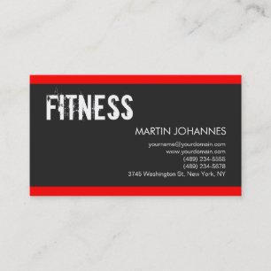 Personal Trainer Red Dark Grey Visitekaartje