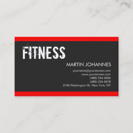 Personal Trainer Red Dark Grey Visitekaartje (Voorkant)