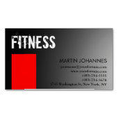 Personal Trainer Red Grey Visitekaartje Magneet (Voorkant)