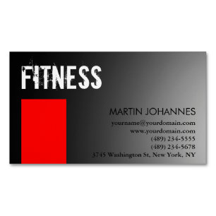 Personal Trainer Red Grey Visitekaartje Magneet