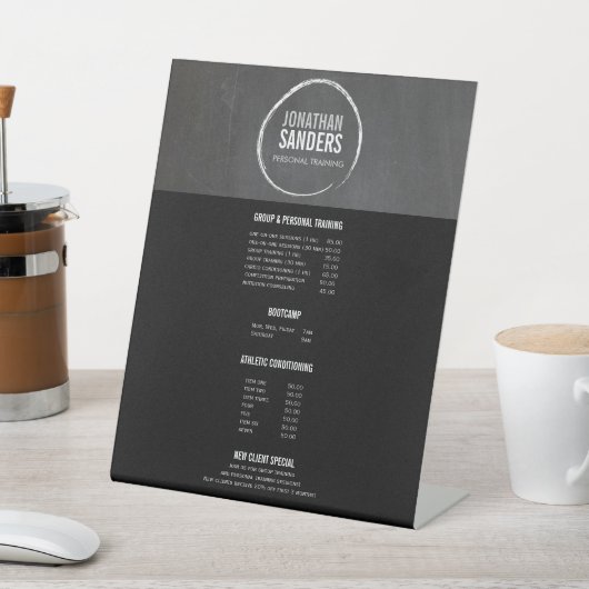 Personal Trainer Sketch Logo Reclamebord Met Voetstuk (Insitu)