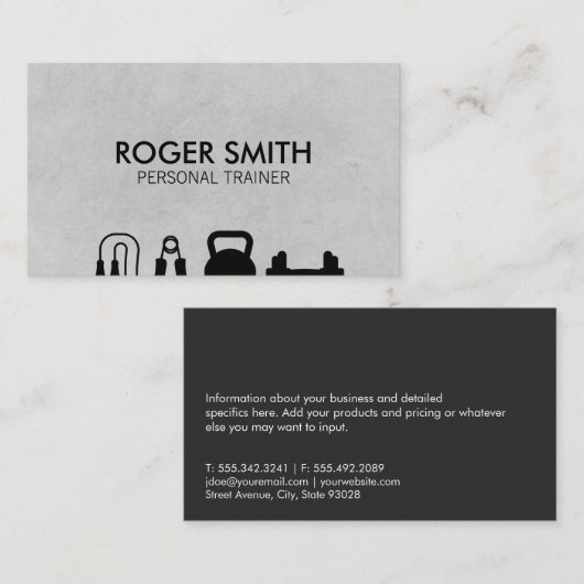 Personal Trainer | trainingsapparatuur Visitekaartje (Voorkant / Achterkant)