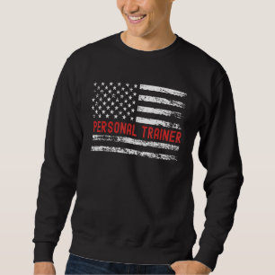 Personal Trainer USA Flag Beroep Retro Job Tit Trui