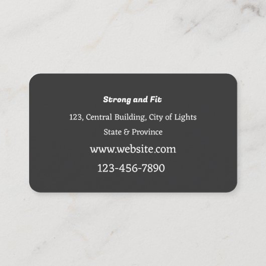 Personal trainer visitekaartje (Achterkant)