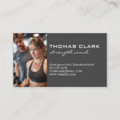 Personal Trainer with Client at Gym Visitekaartje (Voorkant)