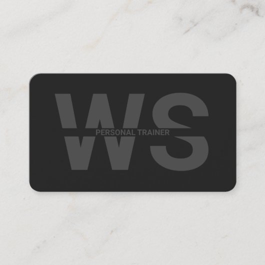 Personal Trainer Zwart met Initialen Visitekaartje (Voorkant)