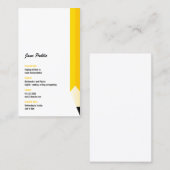 Personal Tutor Teacher Pencil Visitekaartje (Voorkant / Achterkant)