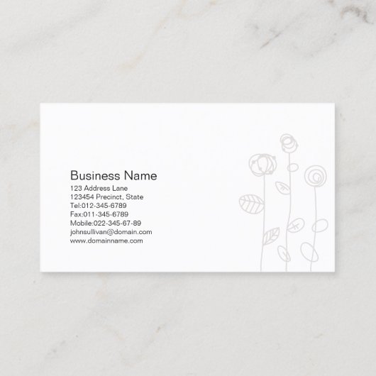 Personal Tutor Visitekaartje Doodle Line Flowers (Achterkant)