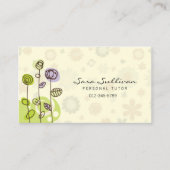 Personal Tutor Visitekaartje Doodle Line Flowers (Voorkant)