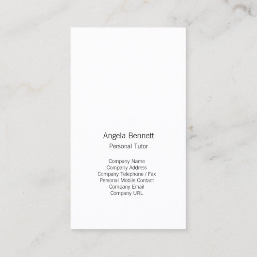 Personal Tutor Visitekaartje Gouden Bloemen Bloeme (Achterkant)