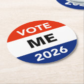 Personal Vote 2026 Midterm Election Campaign Ronde Kartonnen Onderzetter (Gebogen)