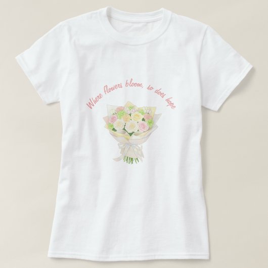 personal Wedding bouquet Bridal Shower T-shirt (Design voorkant)