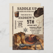 Personal Western Cowboy Birthday Kaart (Voorkant / Achterkant)