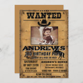 Personal Western Cowboy with Photo Birthday Kaart (Voorkant / Achterkant)