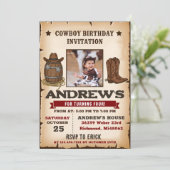 Personal Western Wild West Cowboy Birthday Party Kaart (Staand voorkant)