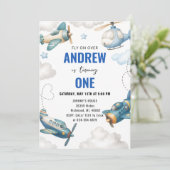 PersonalAirplane 1e verjaardagsfeestje voor jongen Kaart (Staand voorkant)