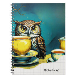 PERSONALIGE Surrealistische Kunst - Uil werd uitge Notitieboek