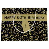 Personalisatie: 60e verjaardag Gold/zwart thema Groot Cadeauzakje (Voorkant)