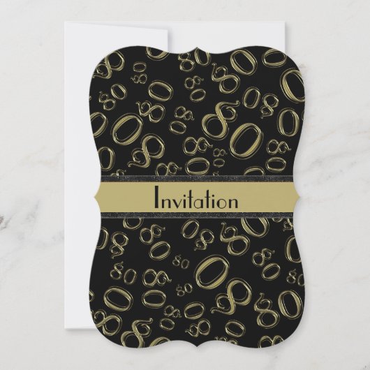 Personalisatie: 80e gouden en zwarte feestdag kaart (Voorkant)