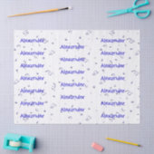 Personalisatie: Boys Name All-Over Blue Confetti Tissuepapier (Craft)