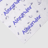 Personalisatie: Boys Name All-Over Blue Confetti Tissuepapier (Detail)