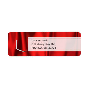 Personalisatie: Faux Red Satin Fabric Texture Etiket