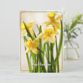 Personalisatie:  Floral Photography Yellow Daffodi Kaart (Staand voorkant)