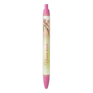 Personalisatie: Foto van Red and White Star Lily Zwarte Inkt Pen