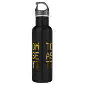 Personalisatie: Geometrische tekstkunst Jouw naam Waterfles (Achterkant)