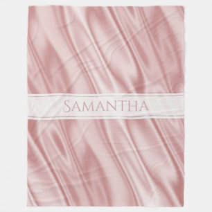 Personalisatie: Girly Pastel Pink Faux Satin Fabri Fleece Deken