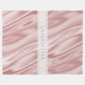 Personalisatie: Girly Pastel Pink Faux Satin Fabri Fleece Deken (Voorkant (Horizontaal))