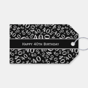 Personalisatie:  Happy 40th Birthday B & W Gift La Cadeaulabel