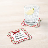 Personalisatie: Happy Birthday Red Roses Pattern Kartonnen Onderzetters (Insitu)