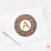 PERSONALISATIE INITIËLE William Morris RONDE STICK Sticker (Envelop)