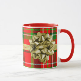 Personalisatie: kerstcadeautjes met tartan en lint mok
