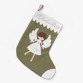 Personalisatie: Kerstengel voor kleine meisjes Kleine Kerstsok (Voorkant (Hangend))