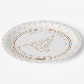 Personalisatie: "Kerstfeest" Gouden Boom Papieren Bordje (Gekanteld)