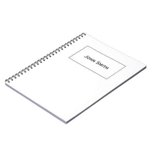 Personalisatie: Meegelegant, minimaal zwart en wit Notitieboek (Linkerzijde)