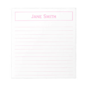 Personalisatie: Minimaal roze en wit voor bedrijve Notitieblok