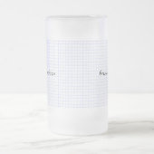 Personalisatie:  Minimalistisch blauw/wit rastermo Matglas Bierpul (Center)