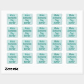 PERSONALISATIE NAAM & TEKST EENVOUDIG STIJLVOOL MO VIERKANTE STICKER (Vel)